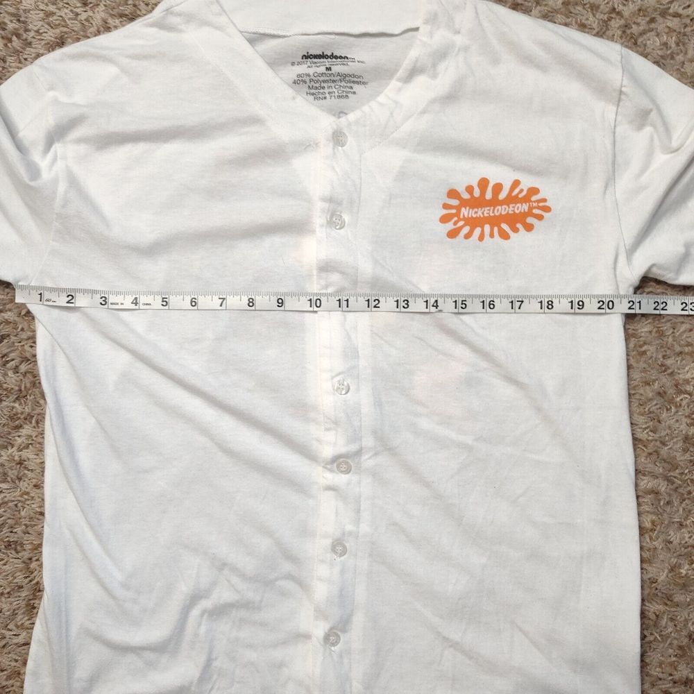 Nickelodeon Cartoon Cast Men Sz M Short Sleeve Button Down 2017 Shirt - Picture 3 of 8